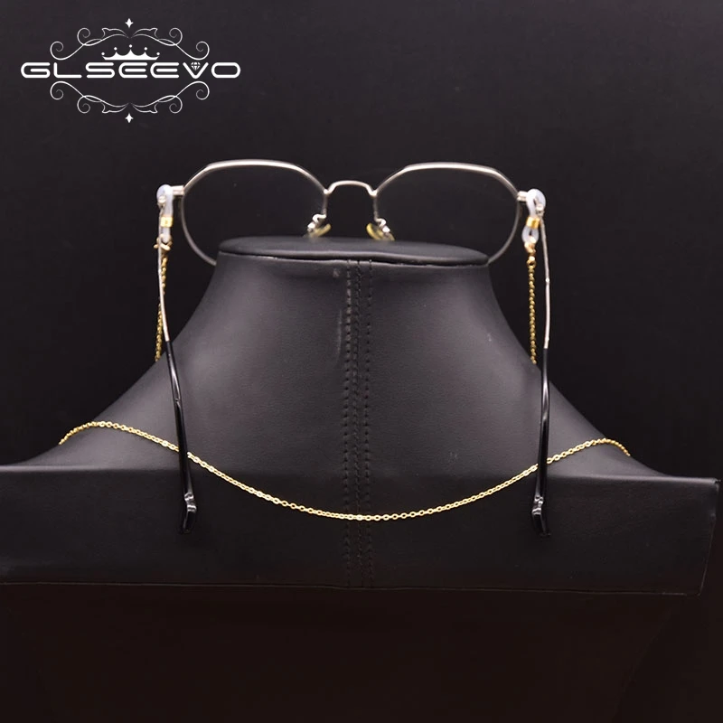

GLSEEVO Natural Freshwater Pearl Chain Fashion Gold Plated Glasses Chain Simple Design Wholesale Not Glasses GH0032