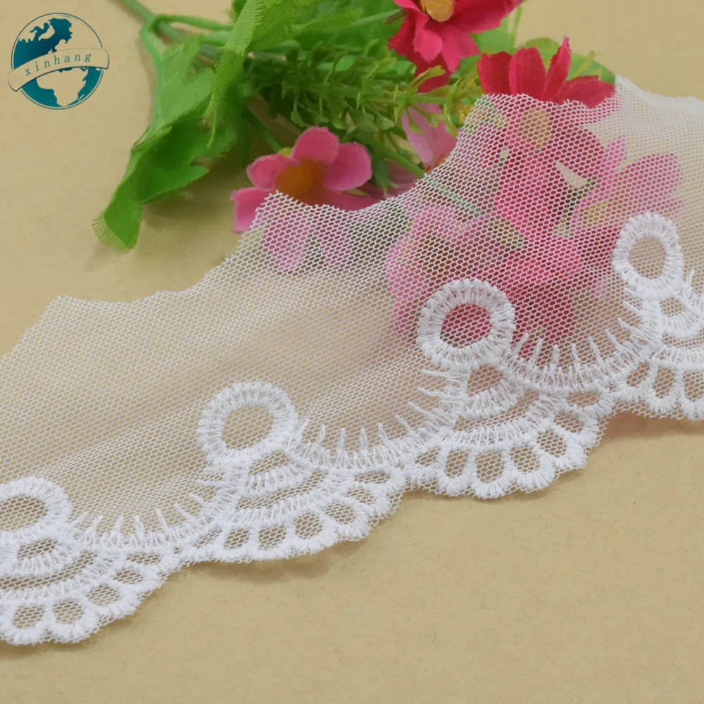 

Женская основовязаная ткань из хлопка, аксессуары для одежды, Свадебное кружево, ширина 5,5 см, #3282