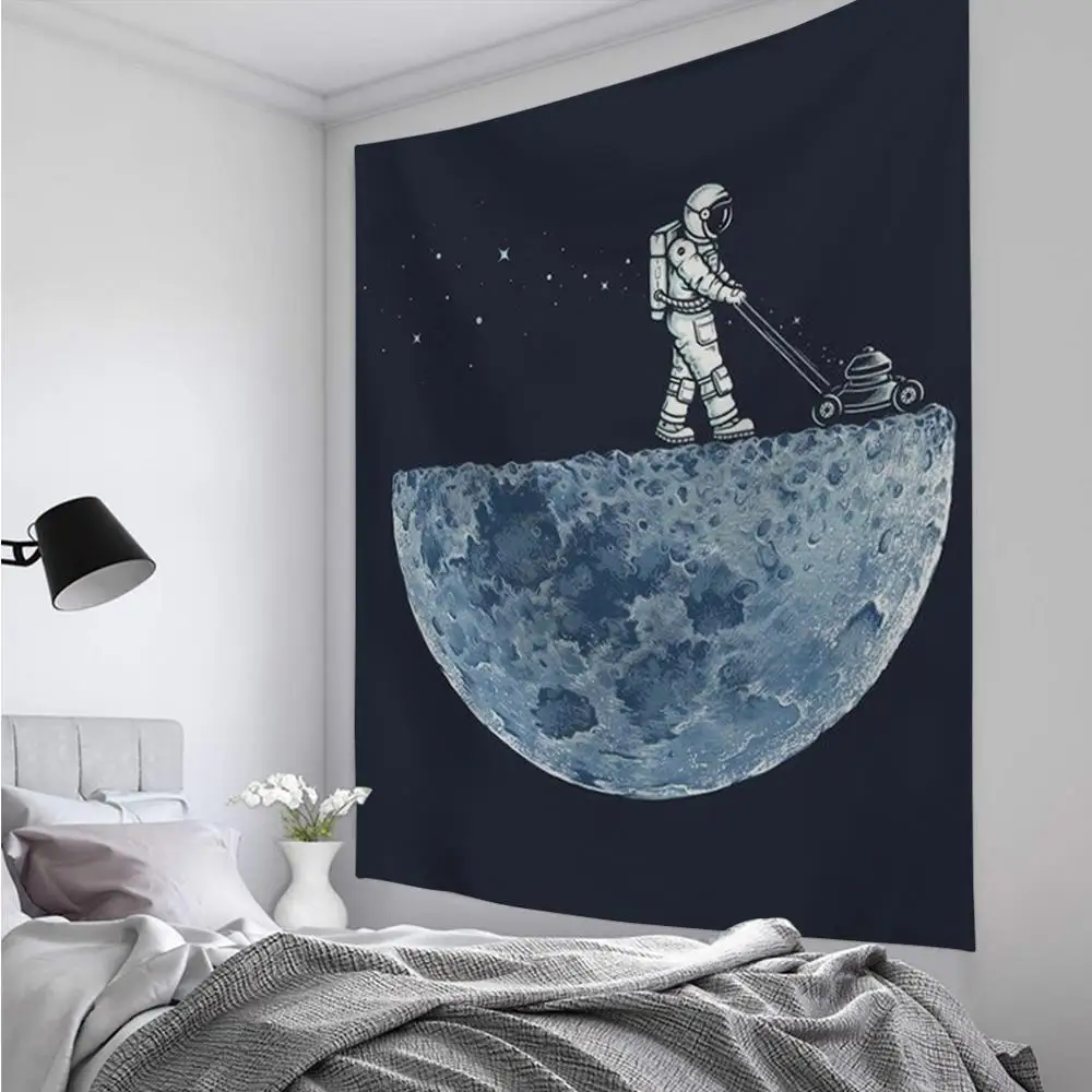

Cartoon Astronaut Pattern Tapestry Mandala Psychedelic Boho Style Wall Hanging Home Decoration
