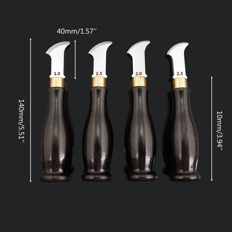 

Leather Edge Creaser Leather Shallow Slot Edge Lineer Device Stainless Steel Leather Crimping Tool with Wood Handle H05E