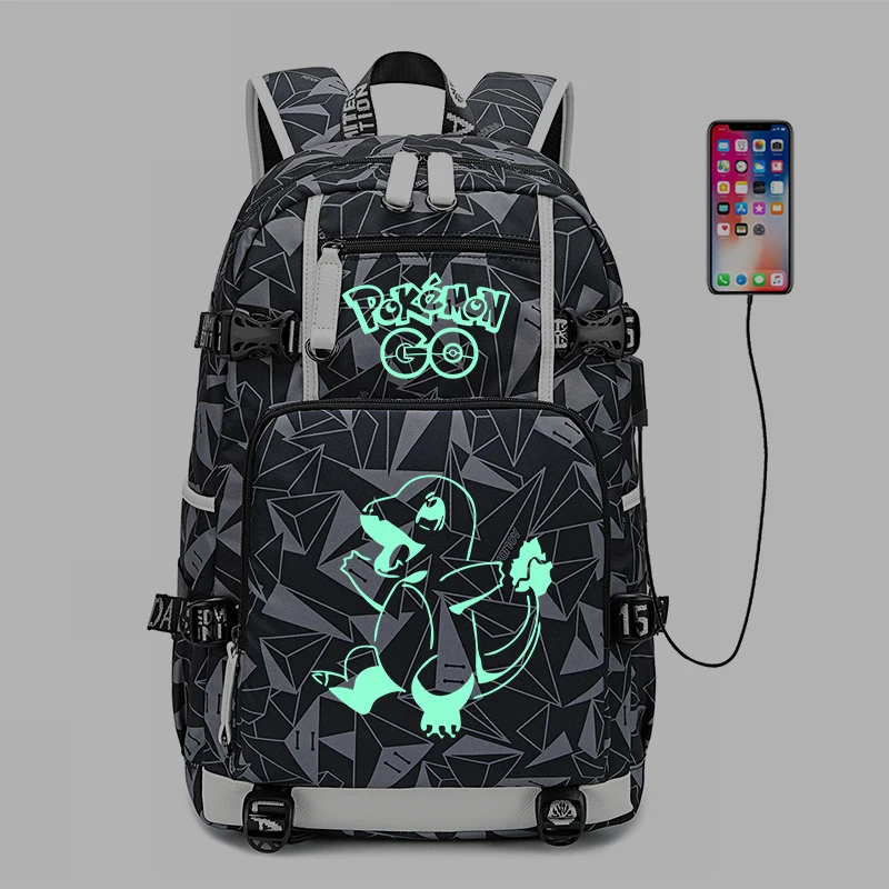YHH-XHL Рюкзак Pokemon Pikachu светящаяся школьная сумка дорожные сумки студенческий рюкзак, сумка через плечо с usb зарядкой рюкзак для ноутбука - Цвет: YHH-XHL