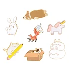 Любимая эмалированная булавка с животными, ленивая корги, девять хвостов, лиса, кролик, кошка, разноцветный мультяшный значок, ювелирные изделия, подарок для девочки, оптовая продажа