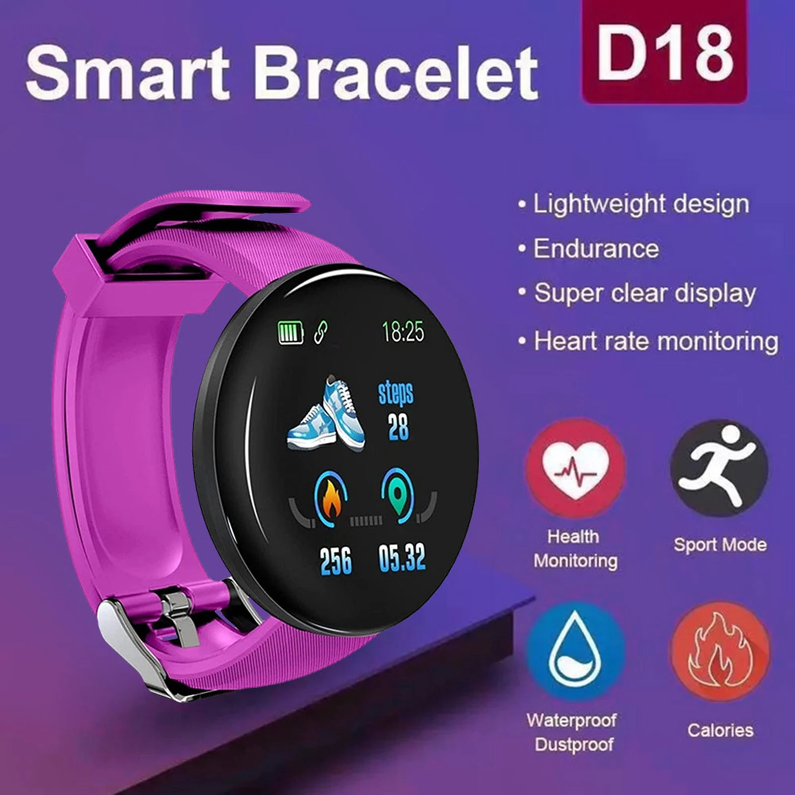 

Умные часы D18 для мужчин и женщин, умные часы с тонометром, спортивный трекер, шагомер, 116 Plus, умные часы для Android IOS A2, умные часы