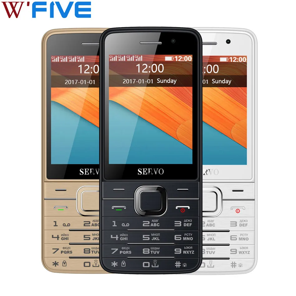 Original Phone SERVO V9500 2.8 inch 4 SIM cards Quad standby GPRS Bluetooth MP3 FM vibration Russian keyboard 2G Mobile phones