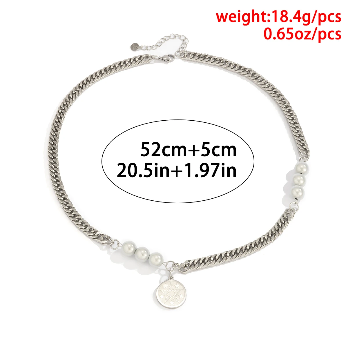 

Goth Stainless Steel Statement Short Collar Clavicle Chain Necklace For Women Men Geometric Round Pendant Neck Pearls Jewelry
