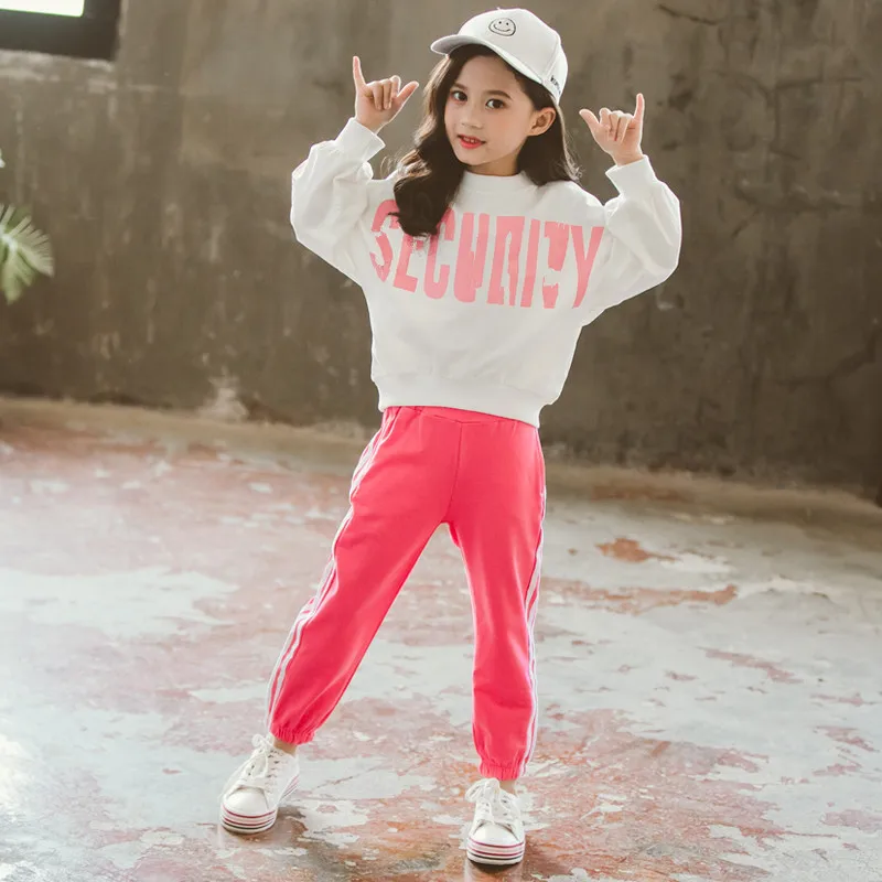 

4-14Y Autumn Girls Set Casual Children Set Suits Long Sleeve Shirt + Pants Fashion Girls Clothing Kids Sports Sets