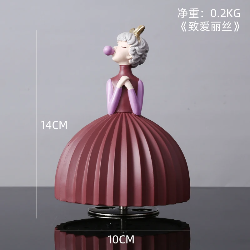 

Creative Rotating Music Box Girlfriend Birthday Resin Cute Music Box Ballerina Gift Box Cajas Decorativas Decorative Box EB50MB
