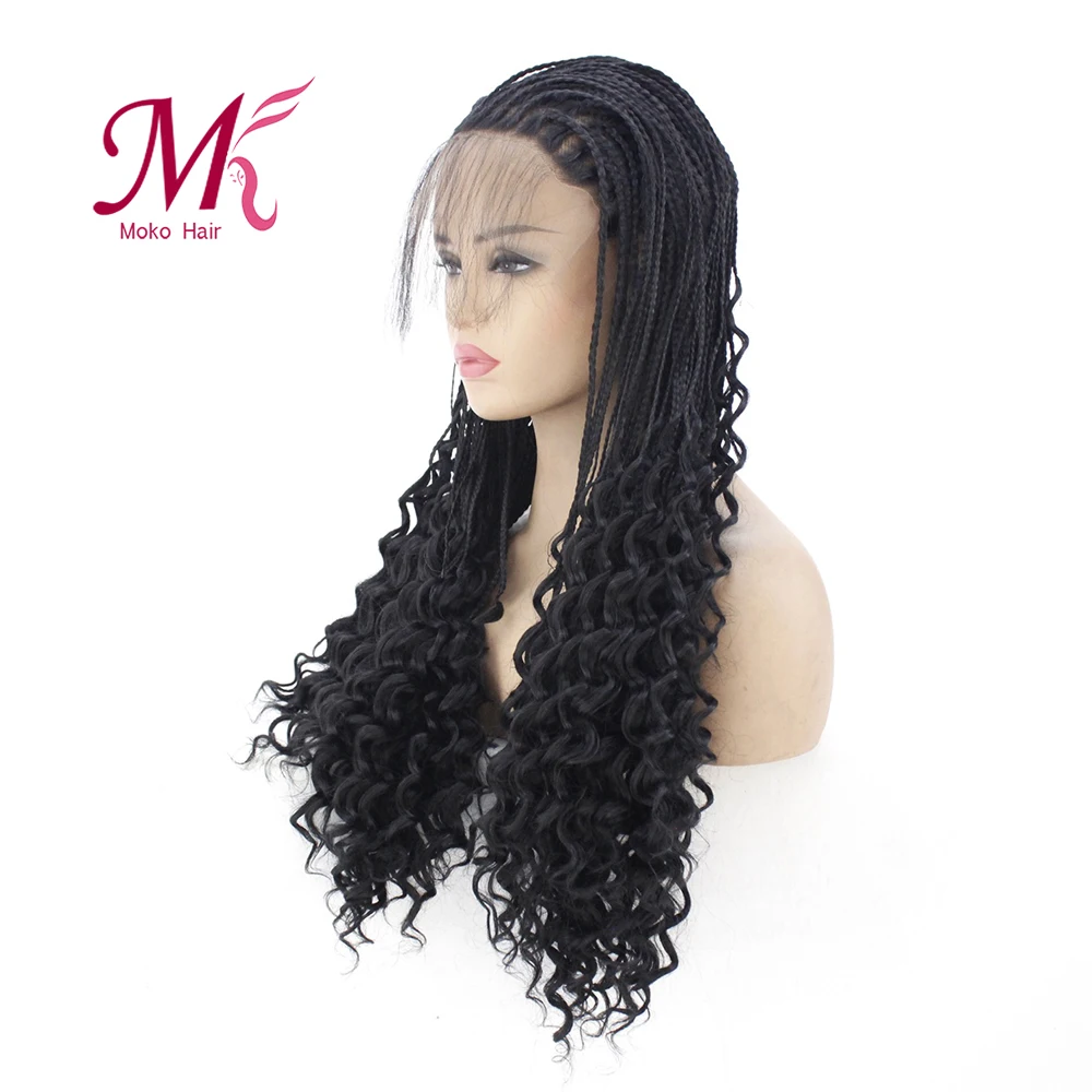 Парик для косплея Moko из черных вьющихся волос термостойкие волоконные