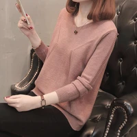 fall sweaters for women backless button knit pullovers new elegant ladies sexy long sleeve big size loose woman pink sweater