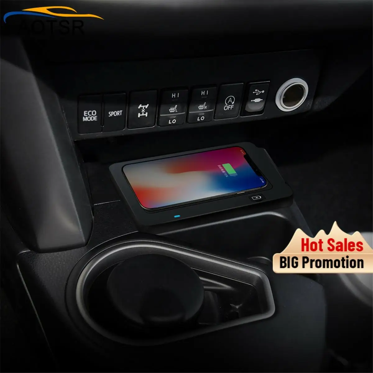 Автомобильное беспроводное зарядное устройство QI для Toyota RAV4 2016 2019