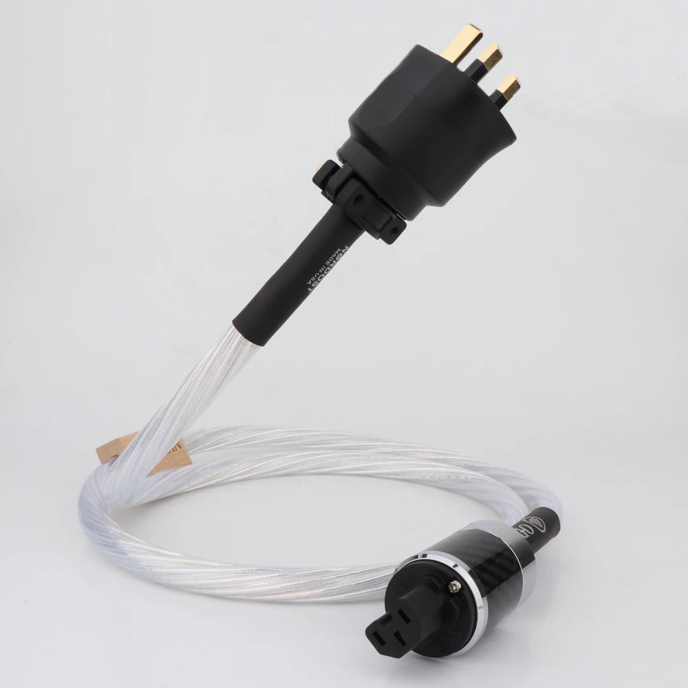 

Hi-End Nordost ODIN Silver Plated Conductor Power Cable with Gold Plated UK Connector 15A IEC Carbon Fibre Female Connector Plug