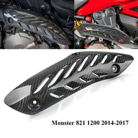for ducati monster 821 1200 2014 2015 2016 2017 motocycle carbon fiber pipe exhaust heat shield cover guard muffler protector