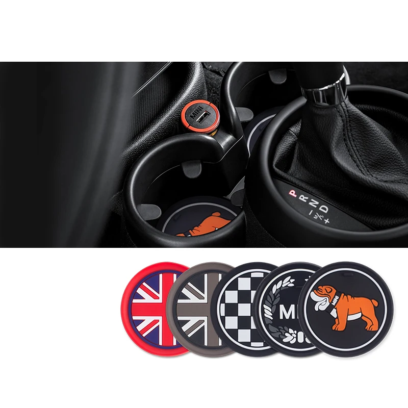 Фото Для BMW MINI COOPER S JCW F54 F56 F60 R55 R56 R60 автомобильный держатель стакана CLUBMAN силиконовый нескользящий амортизирующий коврик автомобильные аксессуар... №2