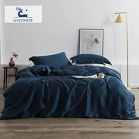 liv esthete luxury dark blue 100 silk bedding set 6a grade beauty sleep quilt cover set double quuen king bed linen pillowcase