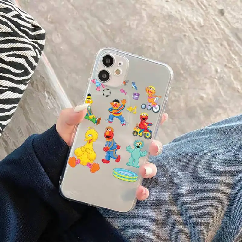 

Ins Sesame Street Cookie Phone Case Transparent soft For iphone 5 5s 5c se 6 6s 7 8 11 12 plus mini x xs xr pro max