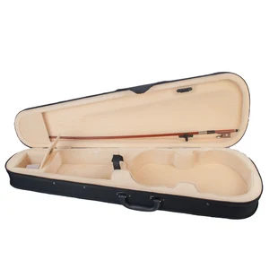 hot ad violin case size professional triangular shape violin hard case yellow inside violin parts free global shipping
