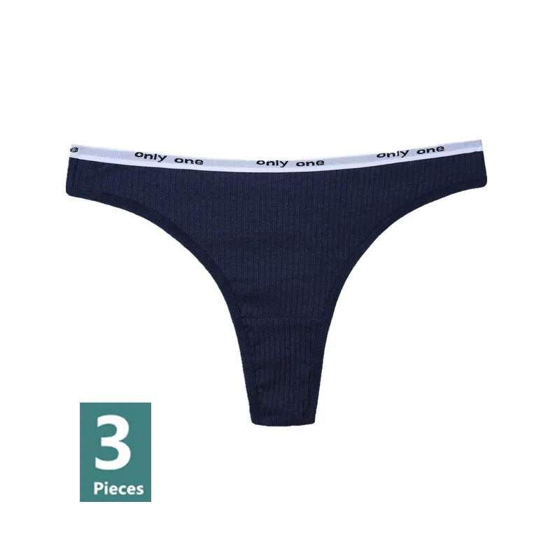2706- Navy 3 шт./лот, женские хлопковые стринги, трусики-стринги, женское нижнее белье, женские трусики сексуальное женское нижнее белье, трусики для интимных дам с надписью, низкая посадка - Цвет: 2706- Navy