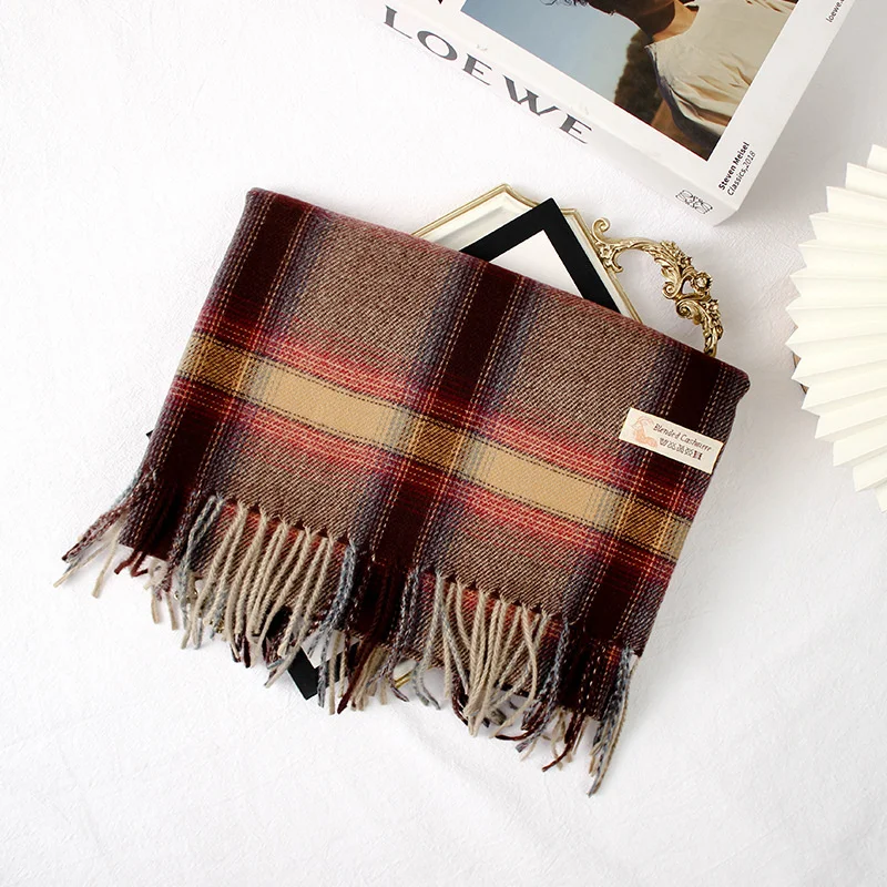 Новинка Осень-зима женский шарф из искусственного кашемира квадратная шаль с
