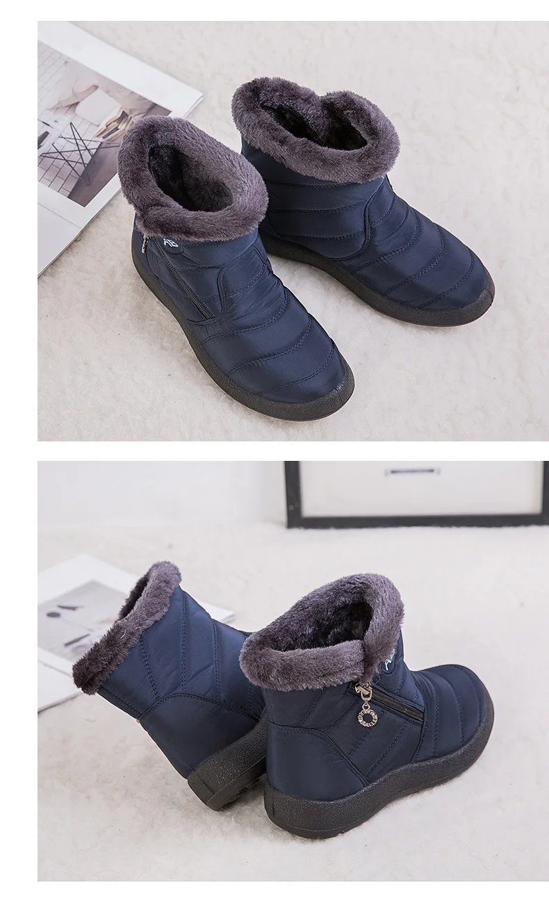 Ankle Boots For Women Boots Fur Warm Snow Boots Female Winter Shoes Women Waterproof Padded Boots Winter Booties Women Footwear