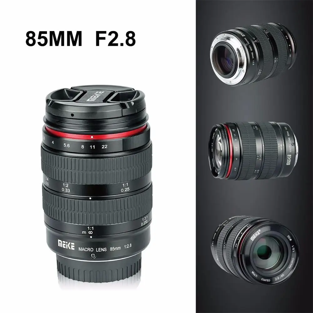 Meike-lente Macro de apertura de 85mm F2.8, teleobjetivo medio, lente de enfoque Manual, adecuada para Canon, Fuji, M43, Nikon, APS-C, marco completo