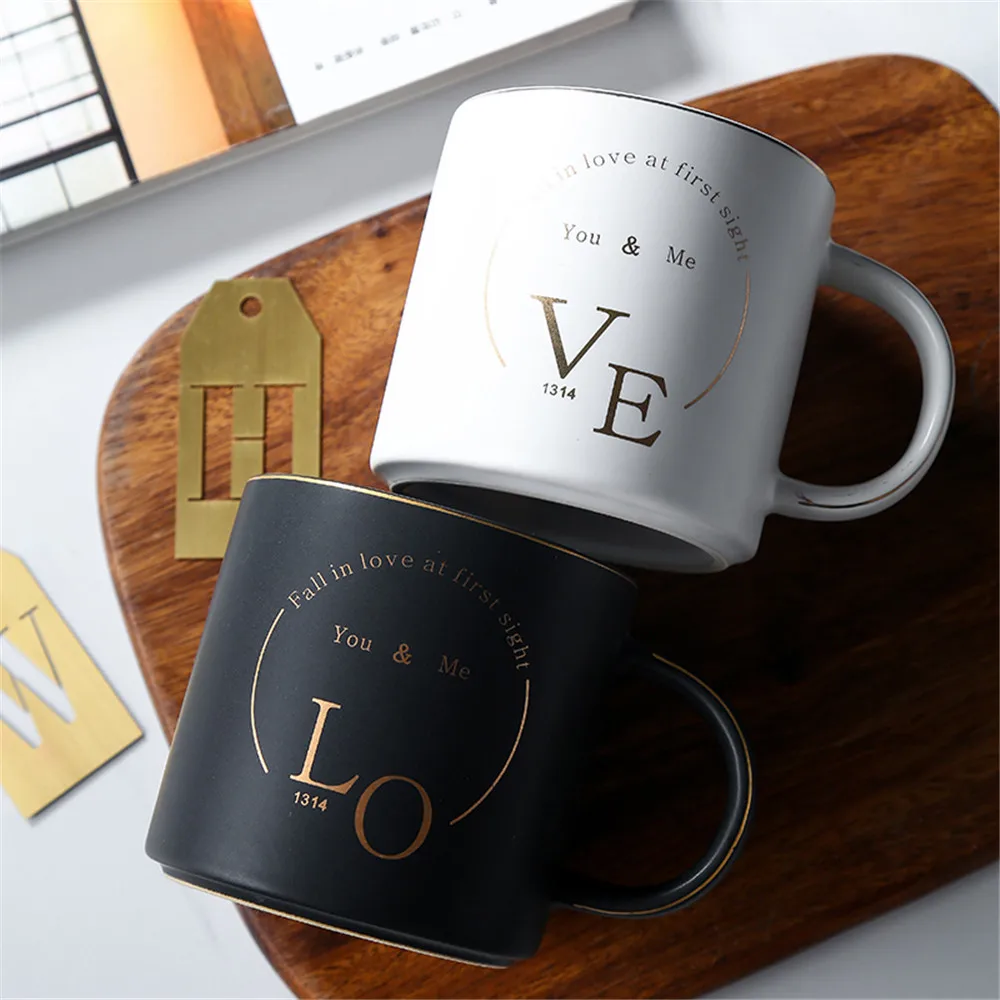 Шикарные керамические кофейные кружки чашка для молочного чая с золотым