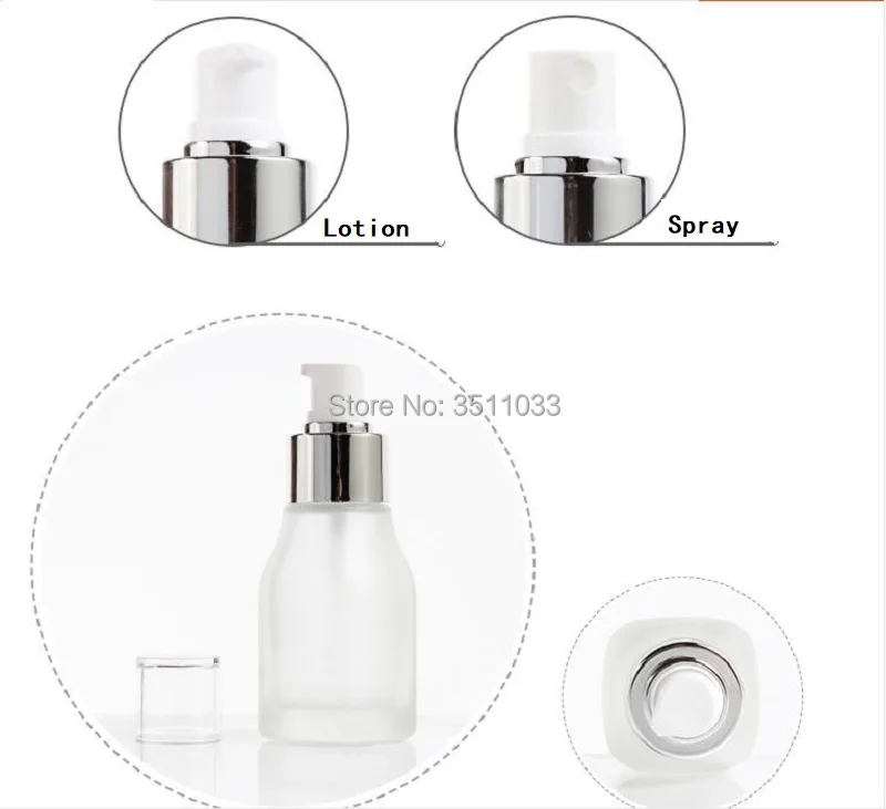 40 мл матовый стеклянный косметический флакон с насосом для лосьона 100 спрей