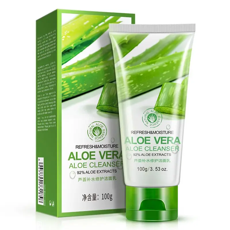 

Aloe Foam Cleanser Moisturizing Facial Pore Acne Clean Oil Control Face Washing Product Face Skin Care Anti Aging Wrinkle 100ml