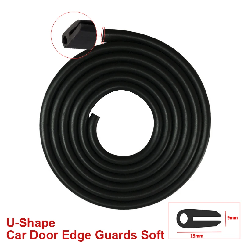 

5M U-Shape Soft Rubber Sealing strip Weather Protector Auto Car Door Edge Guards