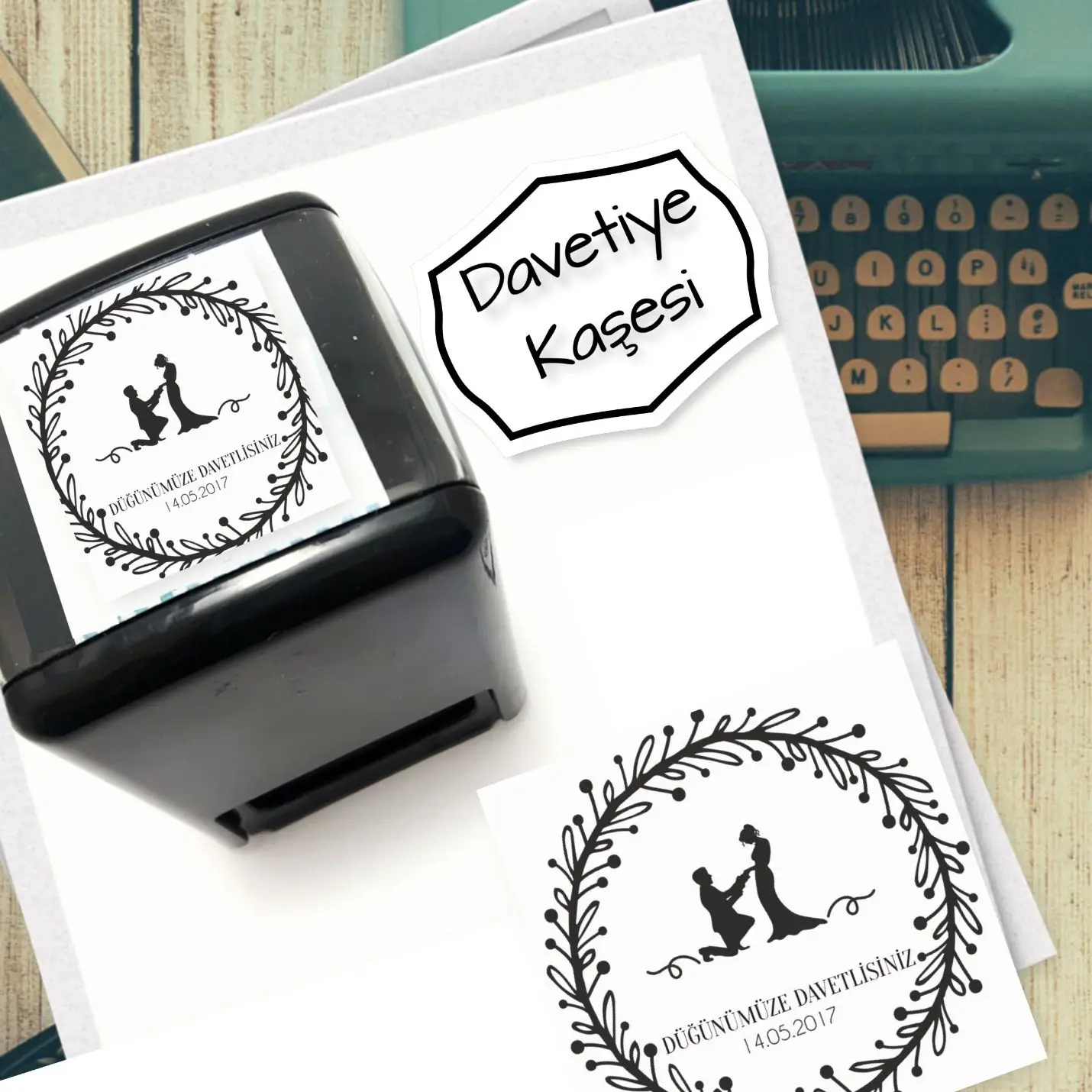 

Marriage Themed Personalized Invitation Card Stamp-304