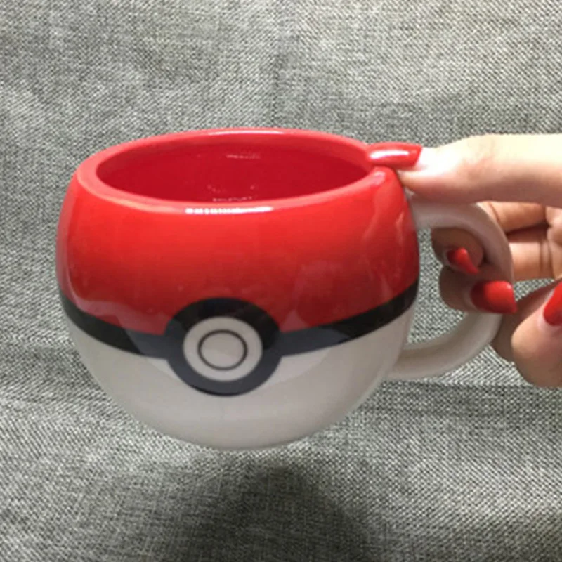 Новинка 320 мл Pokemon Go шаровая кружка Пикачу кружка с бесплатной подстаканкой 1 шт. керамические кофейные кружки бутылка для воды и чая чашка для детей Подарки