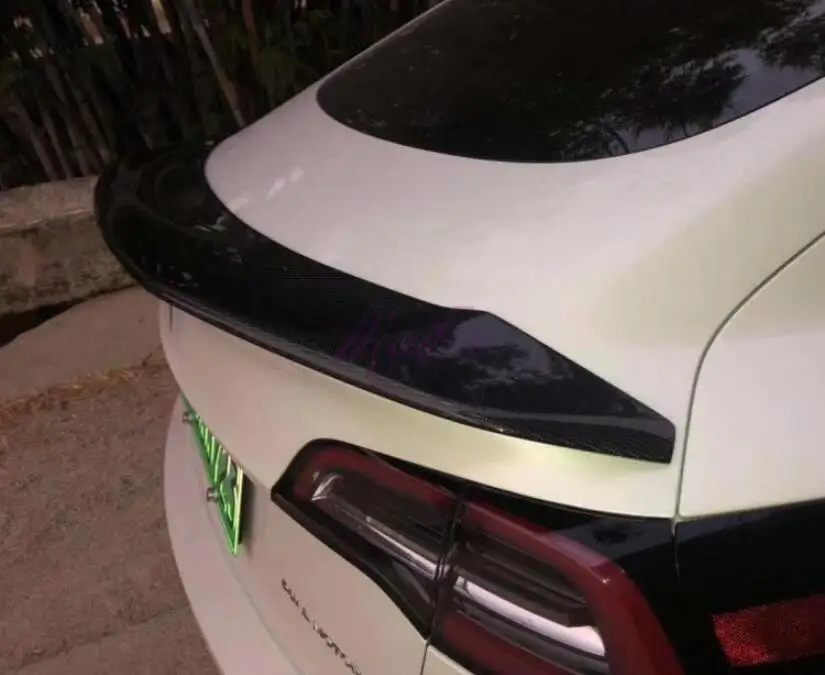 Настоящее углеродное волокно заднее крыло багажника губа спойлер для Tesla модель 3