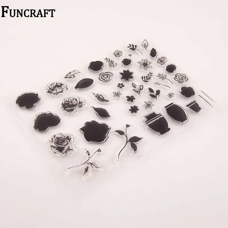 2020 New Beautiful Flower Leaves Delicate Vase Clear Rubber Stamps for Card Making Scrapbooking Christmas Silicone | Дом и сад