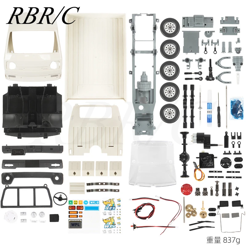 

RBR/C WPL D12KM задний привод прямой мост Альпинизм Дрифт внедорожник 1:10 Радиоуправляемый автомобиль металлический комплект версия модель игруш...