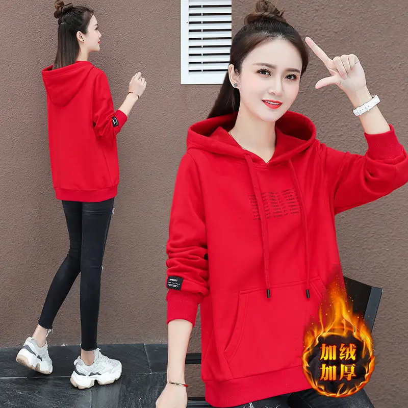 

Hoodies Women Women's Cotton Sweater Loose Top Hooded Jacket Hoodies Sweatshirts Tops Sudaderas