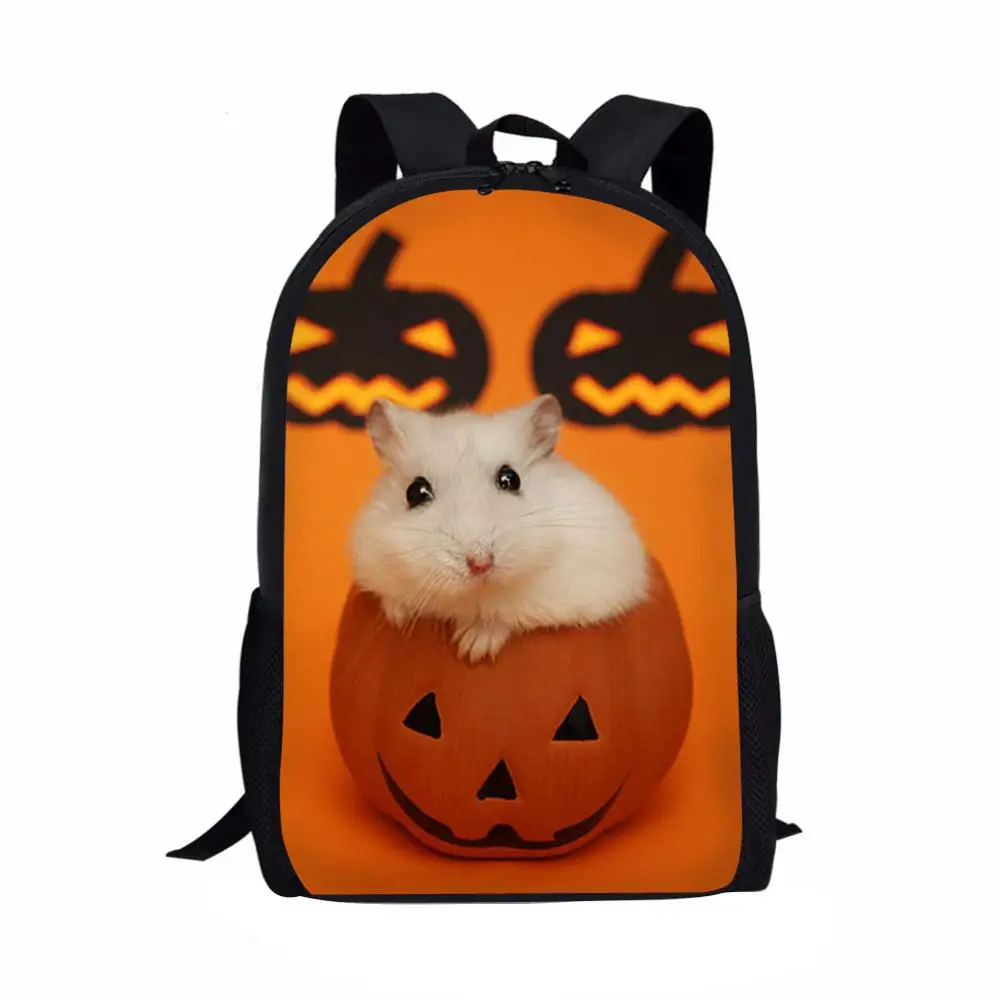 School Bag Children Halloween Gift Cute Cat Pet Hamster Print School Student Book Bag Kids Shoulder Backpack for Boy Girl