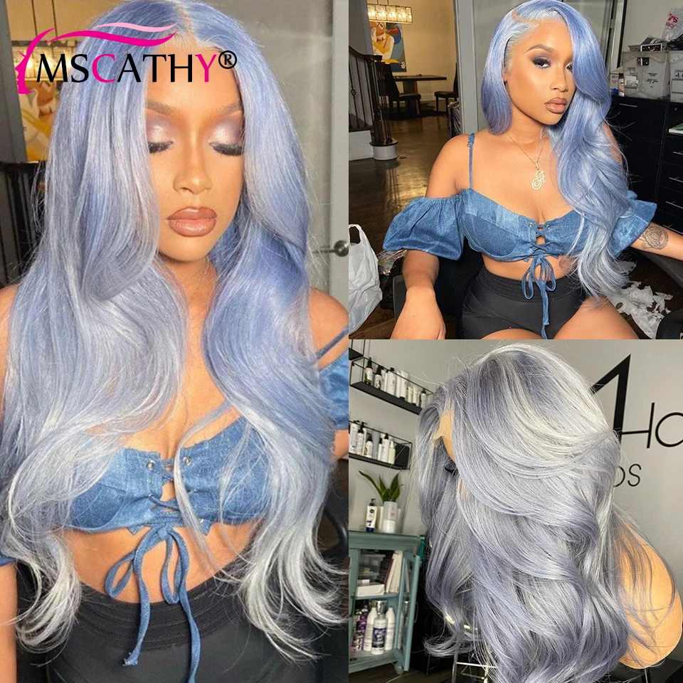 

Body Wave Lace Front Wig Silver Gray 613 Blonde Color HD Lace Frontal Wig Natural Hairline Pre Plucked Wigs For Women Human Hair