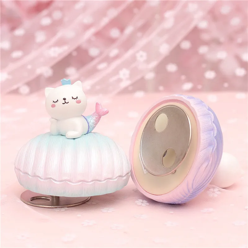 Музыкальная шкатулка с изящными розовыми кошками русалочкой милой котенок