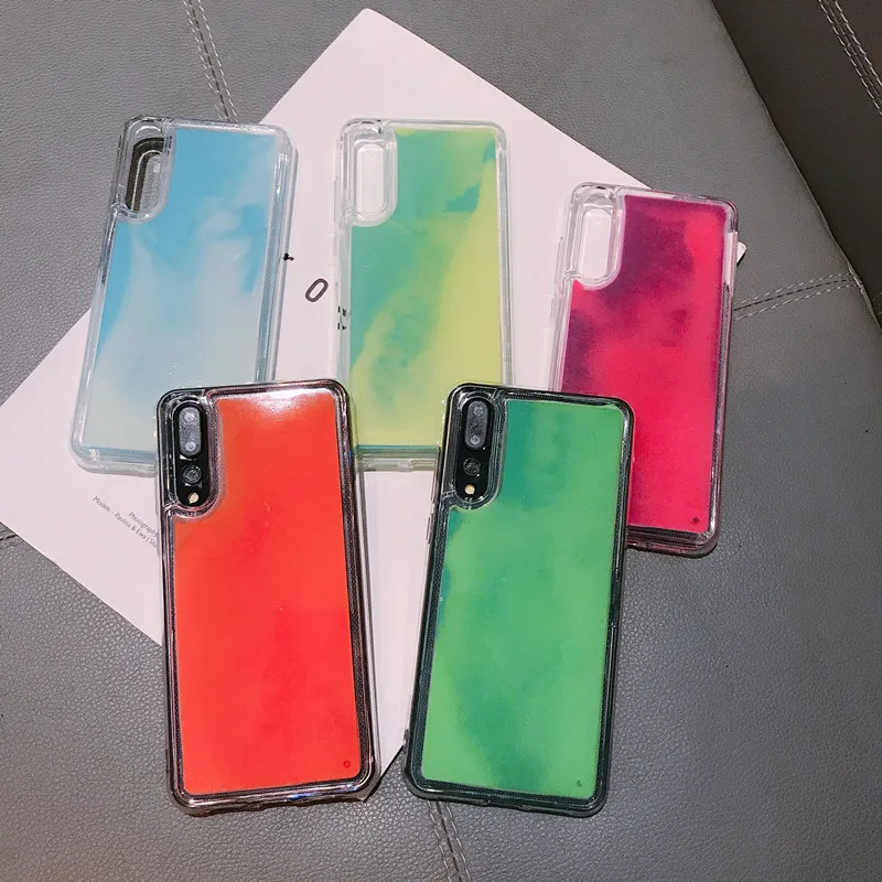 Светящийся чехол с жидким зыбучим песком для huawei nova3i 4 5i P smart 30 pro P20 mate 20 honor 9 10