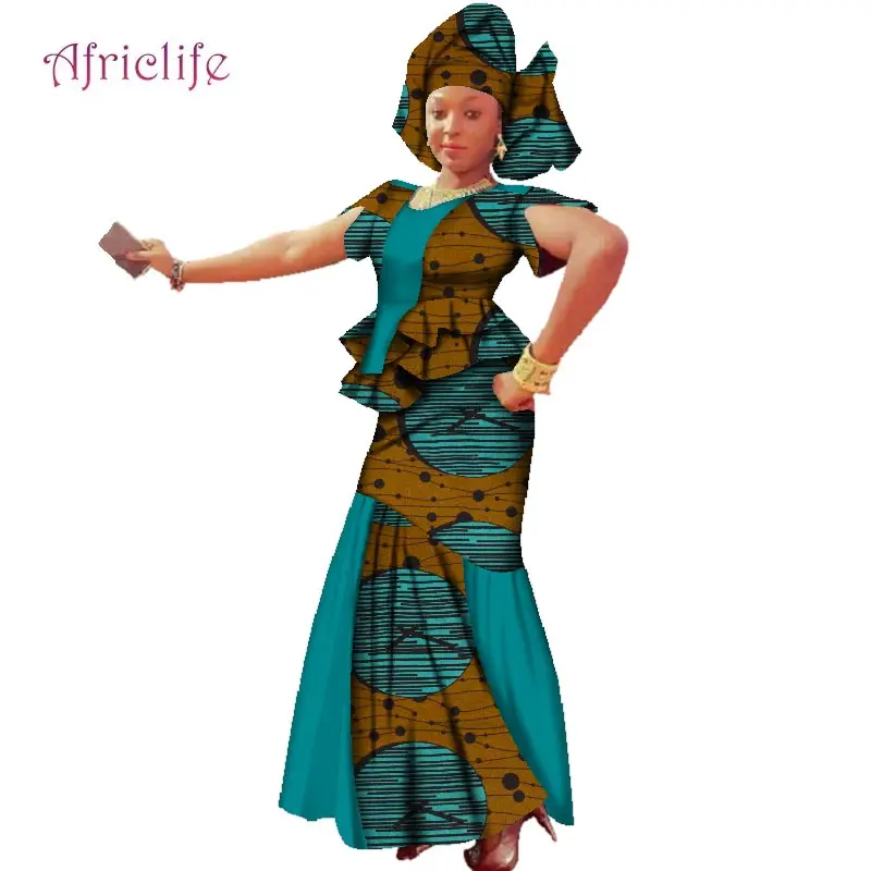 Новинка, африканская восковая Лоскутная одежда для женщин, Дашики, традиционный хлопковый топ, юбка, набор из 3 частей, платье Дашики, WY2431
