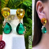 missvikki new trendy luxury original shiny clear cz earrings shiny fashion ladies daily party show earrings jewelry best gift