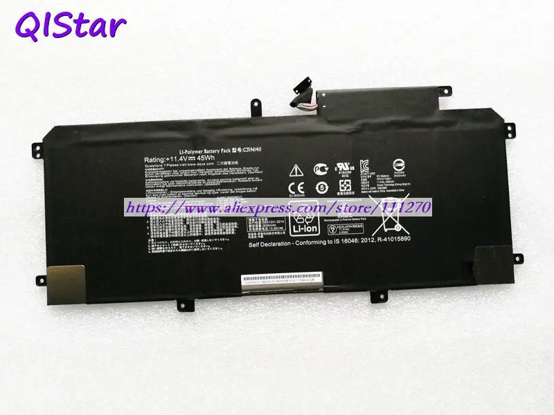 QISTAR 11,4 V 45Wh подлинный C31N1411 A32RG50 Аккумулятор для ноутбука Asus ASUSROG G501 G501J G501JW серии ноутбук компьютер