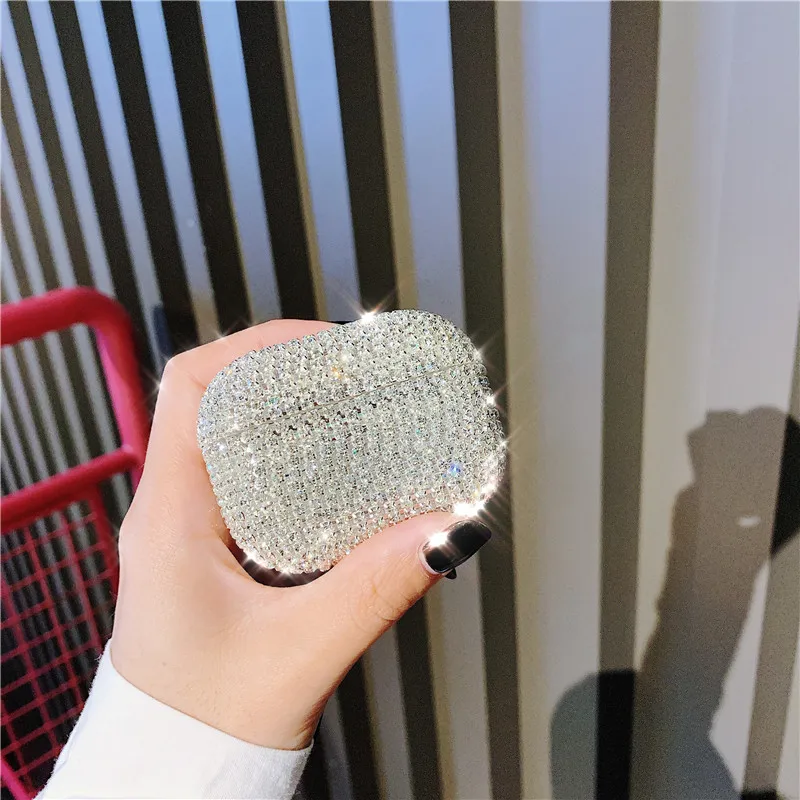 Роскошный Кристальный Алмазный металлический ювелирный Твердый Чехол для airpods pro