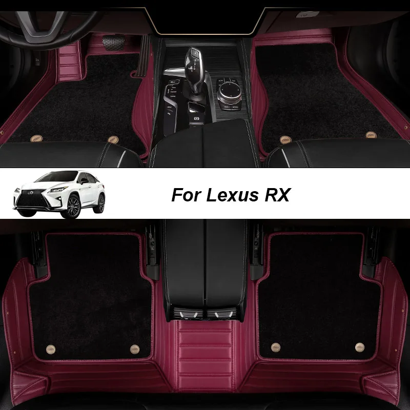 

Custom Made Leather Car Floor Mats For Lexus rx 2007 2008 2009 2015 2016 2017 2020 2004 2012 Carpets Rugs Foot Pads Accessories