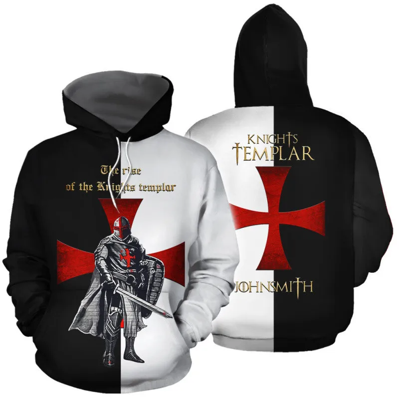 

Pikurb Medieval Knights Templar Cosplay Hoodie Sweater Kids Adults Anime Sweatshirt Coat Outwear