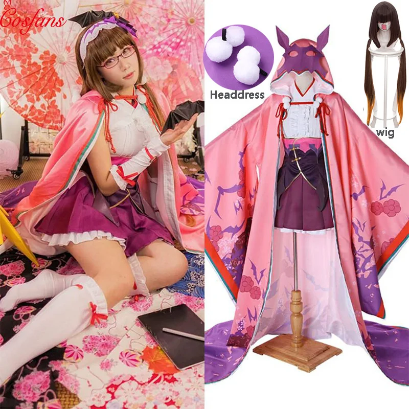 FGO Fate Grand Order Assassin Osakabehime Kimono Yukata Tops Dress Uniform Outfit Anime Cosplay Costumes Halloween and wig