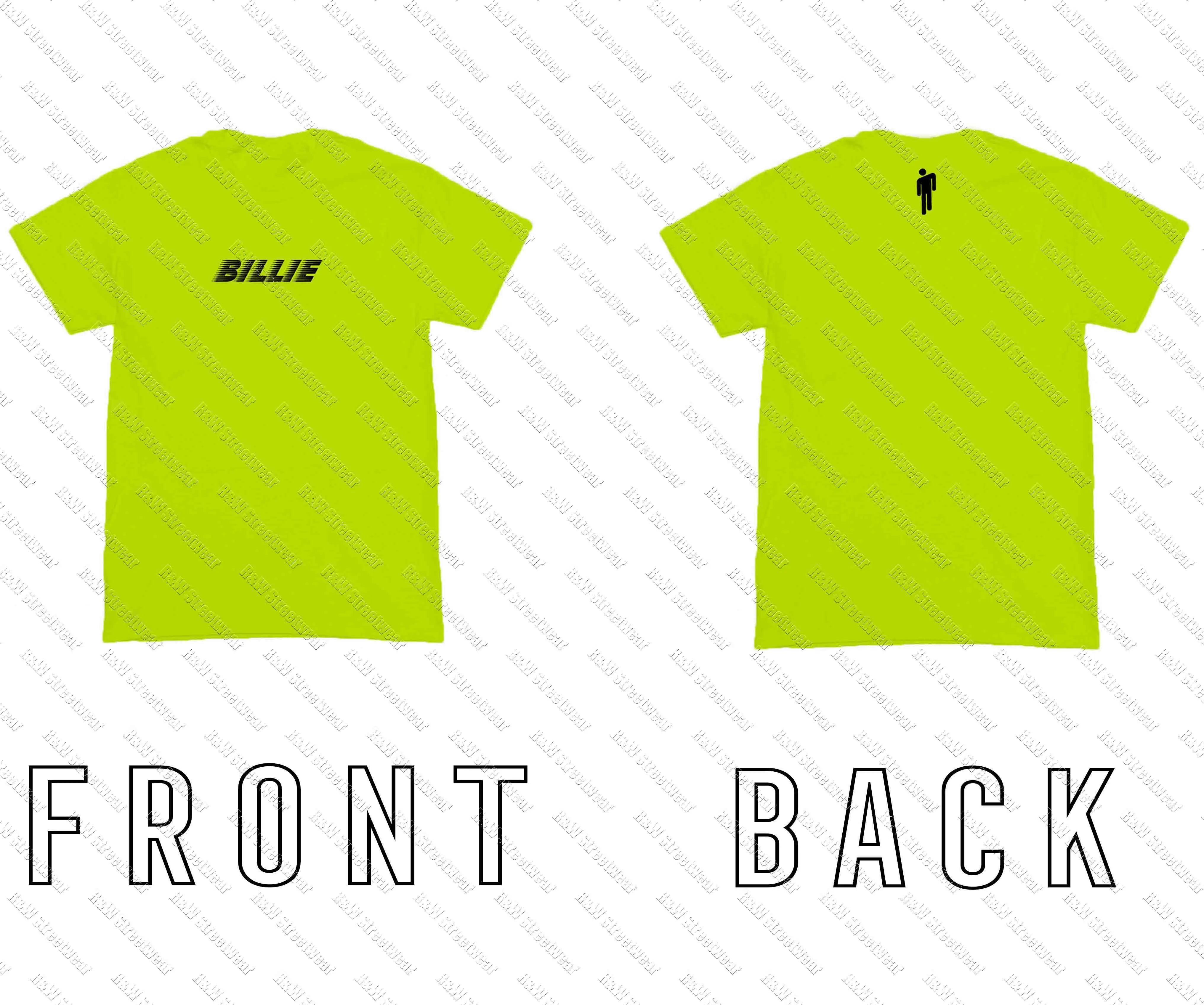 Yellow Green Billie Eilish, футболка, желтая, зеленая, черная, с надписью, уличная одежда, тот же абзац, хлопок,, летняя Новинка, высокое качество - Цвет: Yellow Green