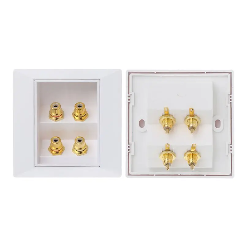 Настенная розетка RCA аудиопанель распределительная коробка для динамика лотоса |