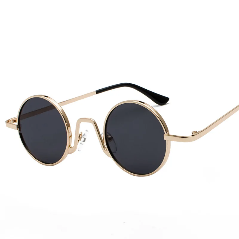 

Fashion Retro Classic Small Metal Pink lenses Round Polarized Sunglasses New Men Women Luxury Vintage Mirrors Sun Glasses UV400