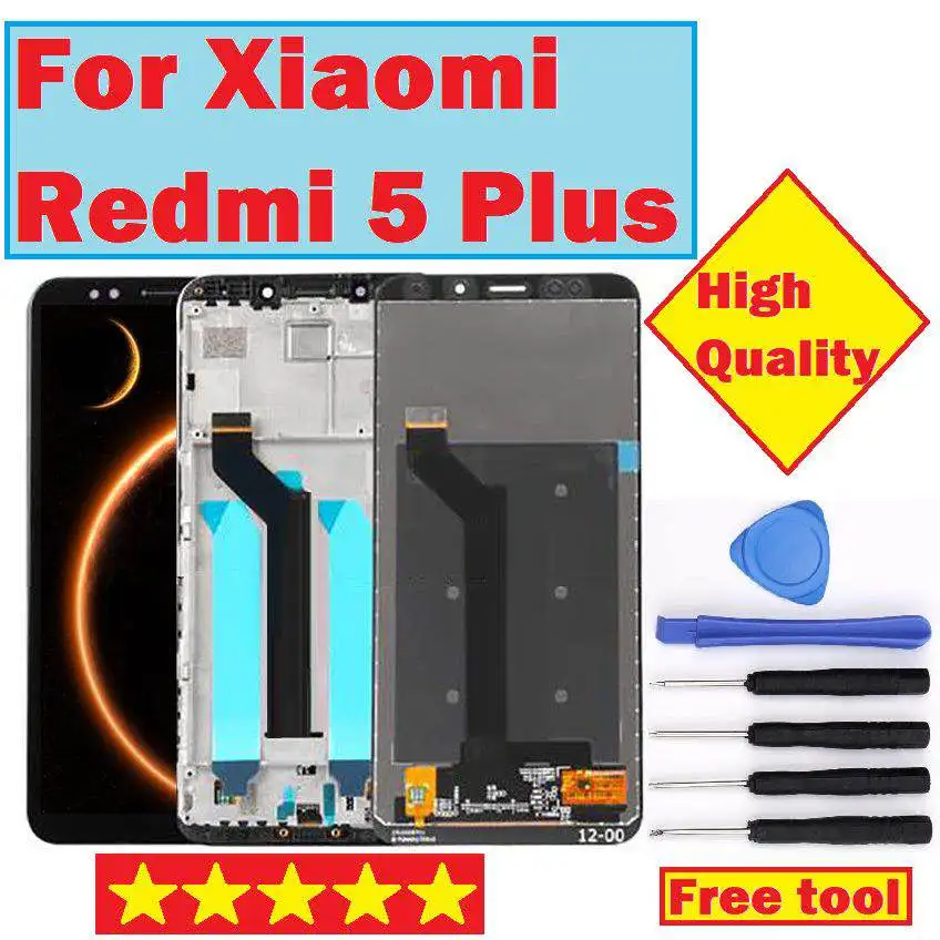 Pantalla LCD para Xiaomi Redmi 5 Plus / Redmi 5 plus / Redmi 5 plus, repuesto de montaje de digitalizador con pantalla t&aacute;ctil, prueba 100-0