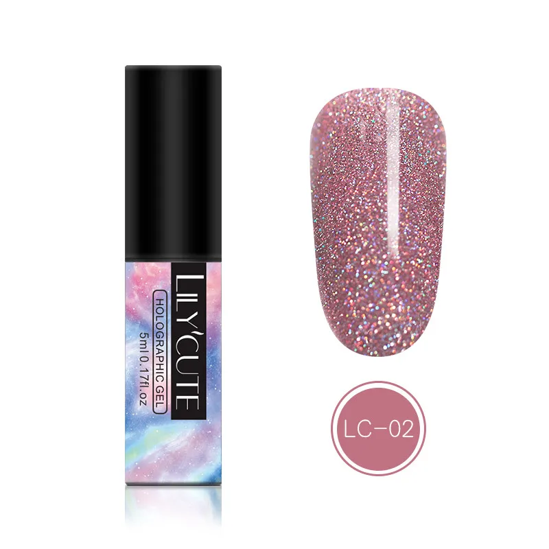 glitter -02 LILYCUTE гель для нейл-арта 5 мл чистый цвет ногтей УФ светодиодный Гель-лак для Ногтей Стойкий Макарон замачиваемый лак Гель-лак для нейл-арта DIY - Цвет: glitter -02
